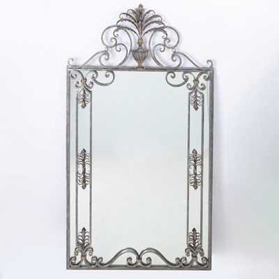 Lot 391 - French Style Wrought Iron Mirror