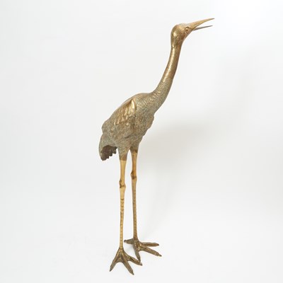 Lot 218 - Oversize Gilt-Metal Crane or Wading Bird