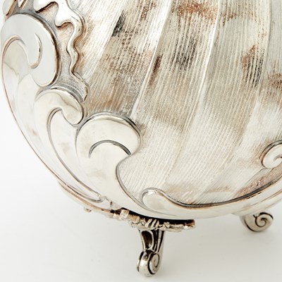 Lot 264 - Modern Fabergé Art Nouveau Style Sterling Silver Footed Bowl