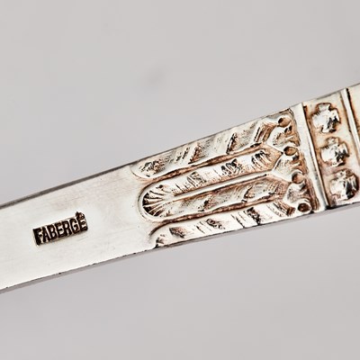 Lot 3124 - Assembled Modern Fabergé Silver-Plate Flatware Service