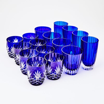 Lot 268 - Four Boxed Sets of Fabergé Imperial Collection Cobalt Overlay Drinking Glasses