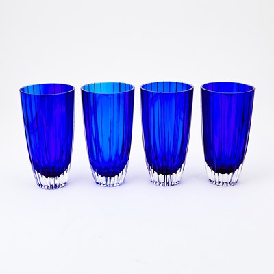 Lot 268 - Four Boxed Sets of Fabergé Imperial Collection Cobalt Overlay Drinking Glasses