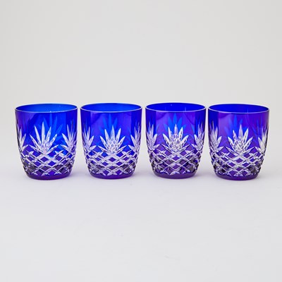 Lot 268 - Four Boxed Sets of Fabergé Imperial Collection Cobalt Overlay Drinking Glasses