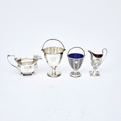 Lot 24 - Two English Sterling Silver Sugar Baskets and Two Cream Jugs