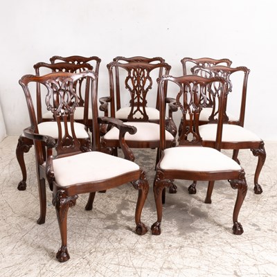 Lot 58 - Set of Eight Georgian Style Dining Chairs