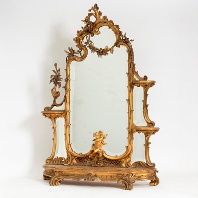 Lot 287 - Rococo Giltwood Table-Top Mirror