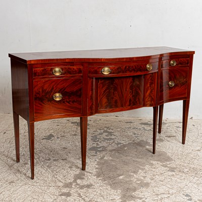 Lot 234 - Georgian Style Mahogany Serpentine-Front Sideboard