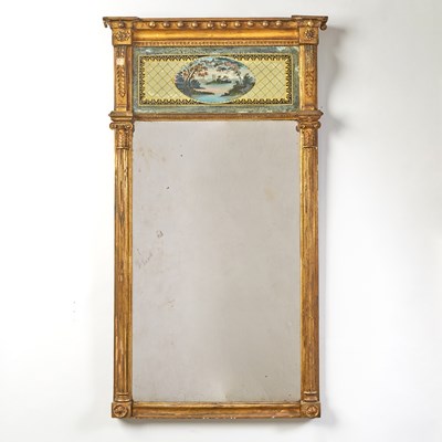 Lot 222 - Regency Style Giltwood and Eglomise Mirror