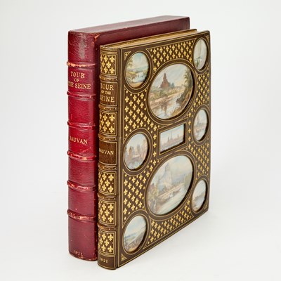 Lot A magnificent Cosway-style binding on Sauvan's great view book of the Seine