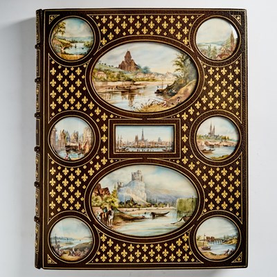 Lot 328 - A magnificent Cosway-style binding on Sauvan's great view book of the Seine