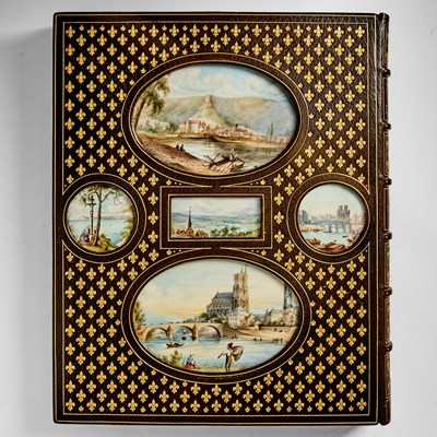 Lot 328 - A magnificent Cosway-style binding on Sauvan's great view book of the Seine