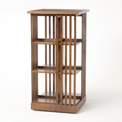 Lot 144 - L. & J.G. Stickley Mission Reissue Oak Revolving Bookcase