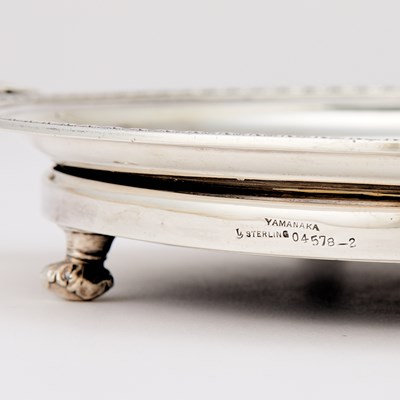 Lot 205 - Yamanaka & Co. Sterling Silver Mounted Spinach Jade Salver