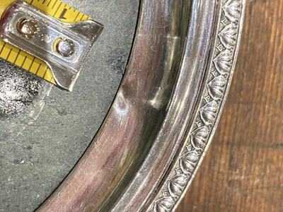 Lot 205 - Yamanaka & Co. Sterling Silver Mounted Spinach Jade Salver