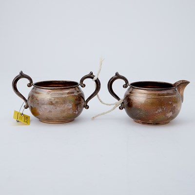 Lot 10 - Silver Sugar Bowl and Creamer, 2 ozs.