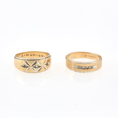 Lot 56 - Two Diamond Wedding Rings, 14K 6 dwt.