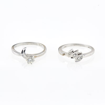 Lot 59 - Diamond Ring and Insert Ring, 14K 3 dwt.