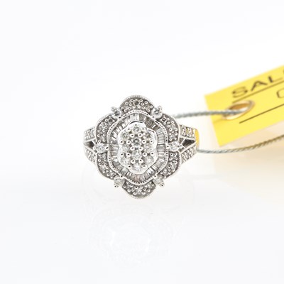 Lot 146 - Diamond Ring, 78 diamonds about 1.00 ct., 14K 4 dwt.