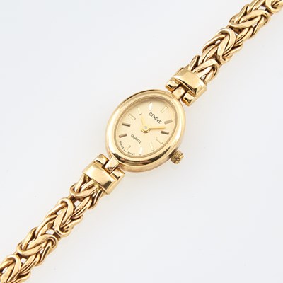 Lot 148 - Ladys Gold Bracelet Watch, Geneve, Quartz, 14K 13 dwt. all