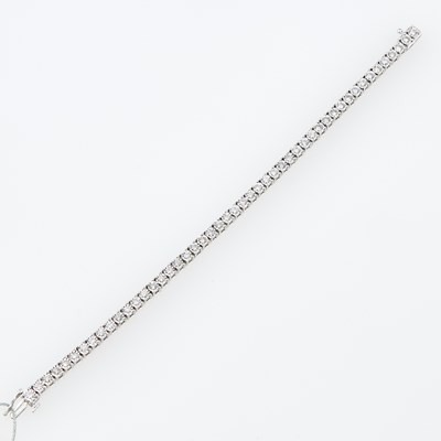 Lot 178 - Diamond Tennis Bracelet, 49 diamonds about 3.00 cts., 14K 11 dwt.