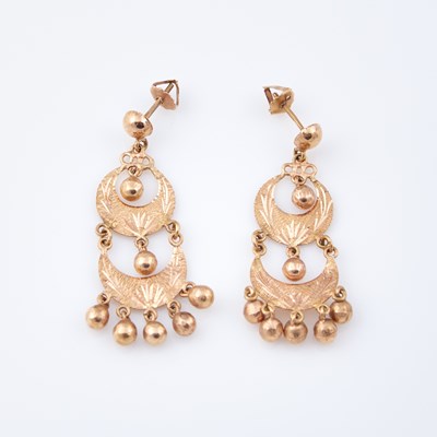 Lot 231 - Two Gold Earrings, 18K 4 dwt.