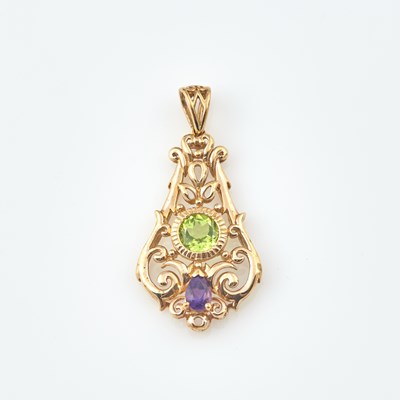 Lot 234 - Gold and Stone Pendant, 10K 2 dwt. all