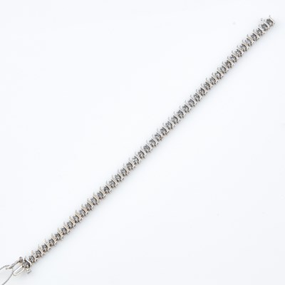 Lot 317 - Diamond Tennis Bracelet, 44 diamonds about 1.70 cts., 10K 6 dwt.