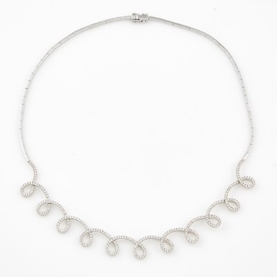 Lot 335 - Diamond Necklace, 286 diamonds about 1.50 cts., 18K 12 dwt.