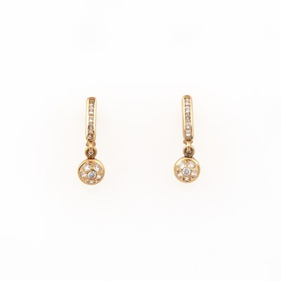 Lot 347 - Two Gold and Stone Earrings, 18K 2 dwt. all