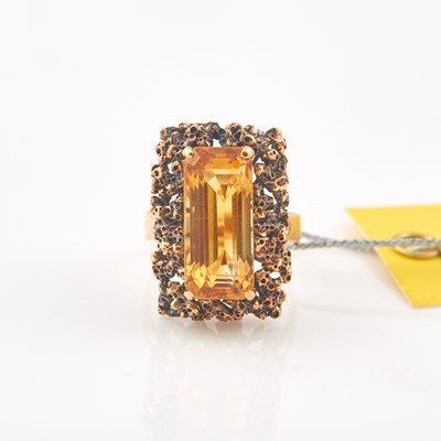 Lot 393 - Gold and Stone Ring, 14K 6 dwt. all