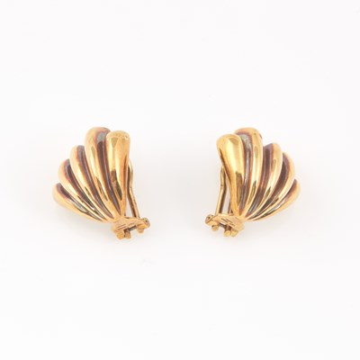 Lot 432 - Two Gold Earclips, 18K 10 dwt., bears signature   Gucci