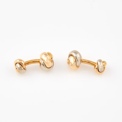 Lot 495 - Two Gold Cuff Links, 18K 14 dwt., bears signature  Cartier