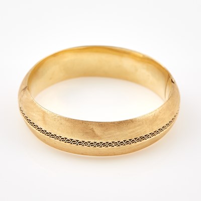 Lot 502 - Gold Rigid Bracelet, 14K 18 dwt., damaged