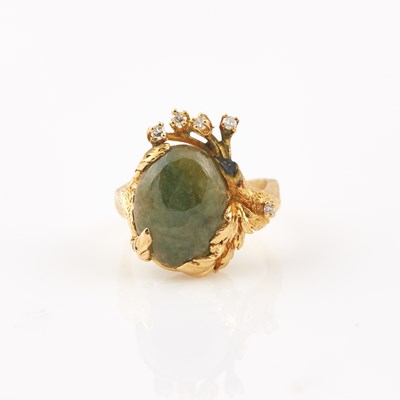 Lot 544 - Diamond and Stone Ring, 14K 5 dwt. all