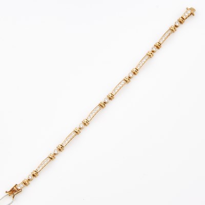 Lot 598 - Gold and Stone Flexible Bracelet, 14K 5 dwt. all