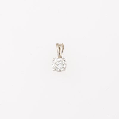 Lot 630 - Diamond Solitaire Pendant about 0.40 ct., 14K 1 dwt.