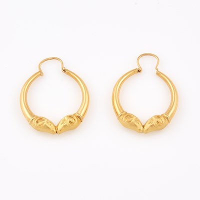 Lot 634 - Two Gold Earrings, 18K 2 dwt.