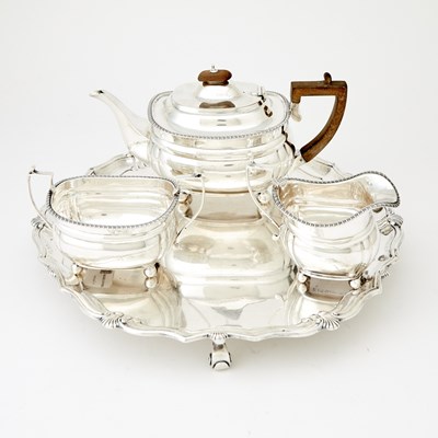 Lot 650 - English Sterling Silver Tea Service and Tray