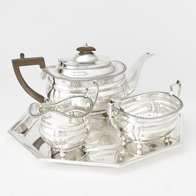 Lot 650 - English Sterling Silver Tea Service and Tray