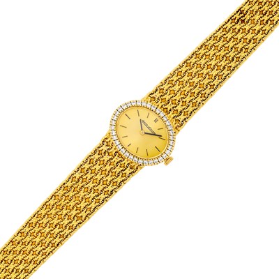 Lot 84 - Jaeger LeCoultre Gold and Diamond Mesh Wristwatch, Ref. 19092-21