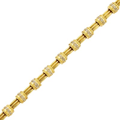 Lot 2331 - Gold and Diamond Bracelet