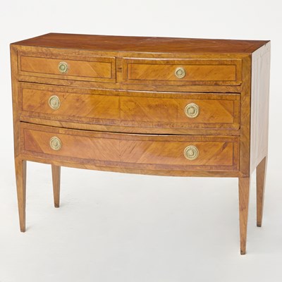 Lot 555 - Italian Neoclassical Amaranth Inlaid, Tulipwood and Burr Walnut Commode