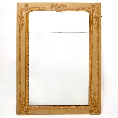 Lot 194 - Louis XV Style Painted and Parcel Gilt Overmantel Mirror