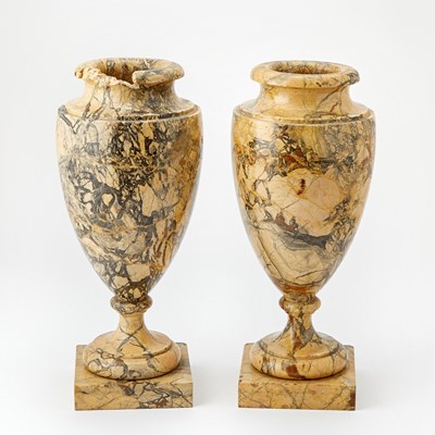 Lot 331 - Pair of Sienna Marble Urns