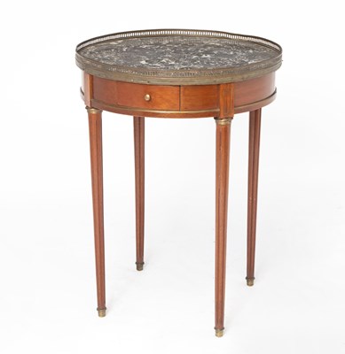 Lot 162 - Louis XVI Style Brass Inlaid Mahogany Side Table