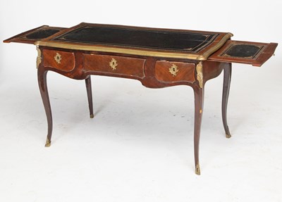 Lot 392 - Louis XV Gilt-Bronze Mounted Gilt-Tooled Leather Inlaid Kingwood Bureau Plat