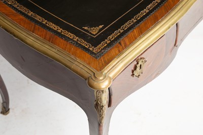 Lot 392 - Louis XV Gilt-Bronze Mounted Gilt-Tooled Leather Inlaid Kingwood Bureau Plat