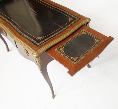 Lot 392 - Louis XV Gilt-Bronze Mounted Gilt-Tooled Leather Inlaid Kingwood Bureau Plat