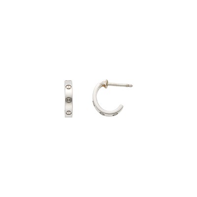 Lot 1119 - Cartier Pair of White Gold 'Love' Huggie Earrings