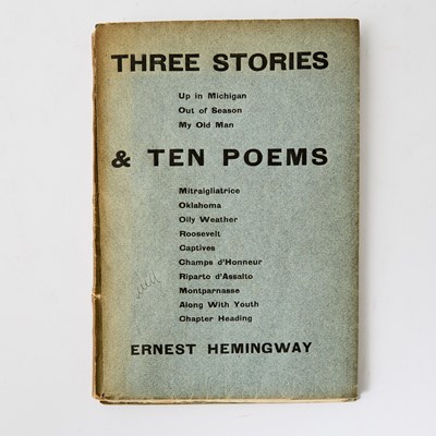 Lot Ernest Hemingway's first book with interesting provenance